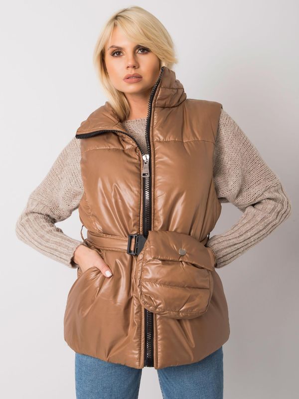 Fashionhunters Brown down vest