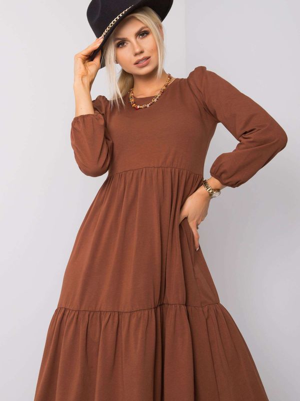 Fashionhunters Brown dress Yonne RUE PARIS