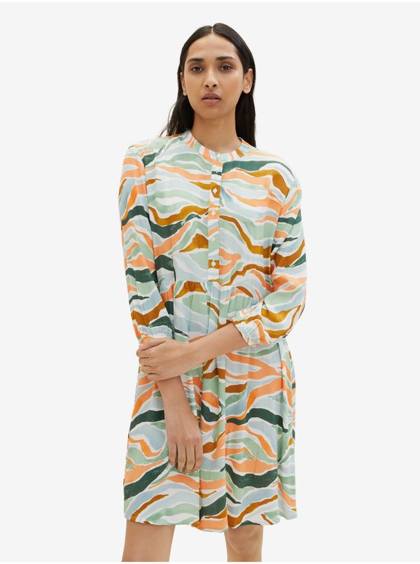 Tom Tailor Brown-green women's patterned dress Tom Tailor - Women's