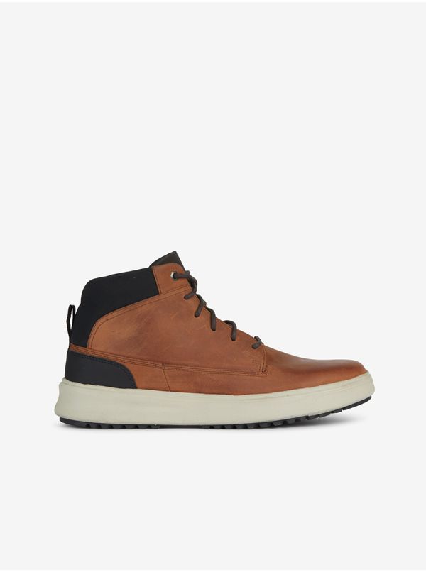 GEOX Brown Men's Leather Ankle Sneakers Geox Cervino - Men's
