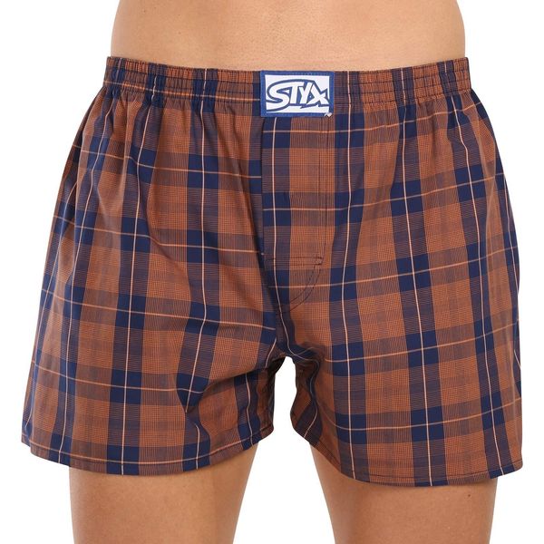 STYX Brown men's plaid boxer shorts Styx