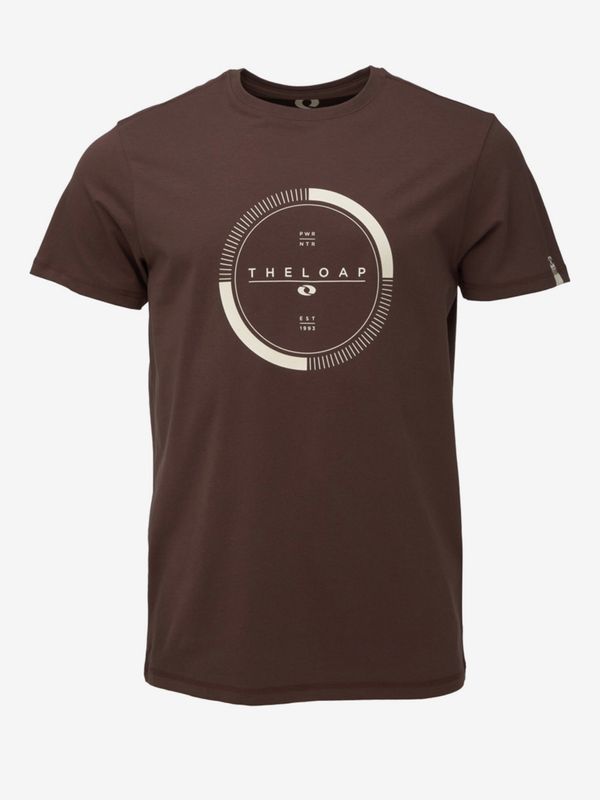 LOAP Brown men's T-shirt with LOAP ALTAR print