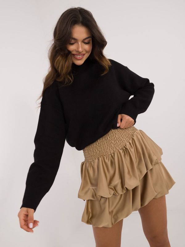 Fashionhunters Brown skirt with elastic gathering