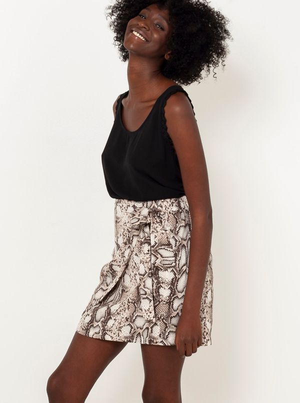 CAMAIEU Brown skirt with snake pattern CAMAIEU - Women