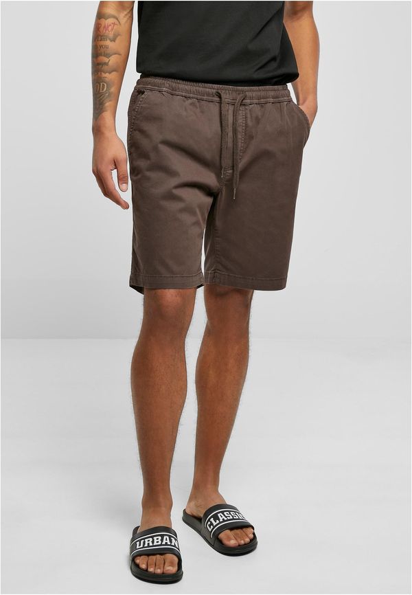 Urban Classics Brown Stretch Twill Joggshorts