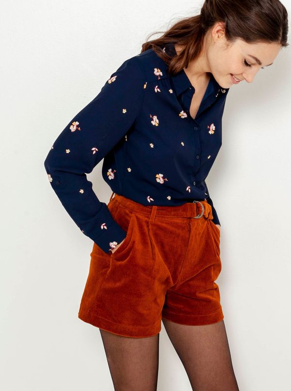 CAMAIEU Brown Velvet Shorts CAMAIEU - Women