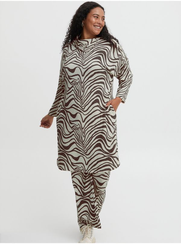 Fransa Brown-white patterned dress Fransa - Women's