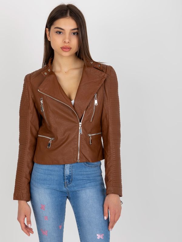Fashionhunters Brown women's jacket ramones