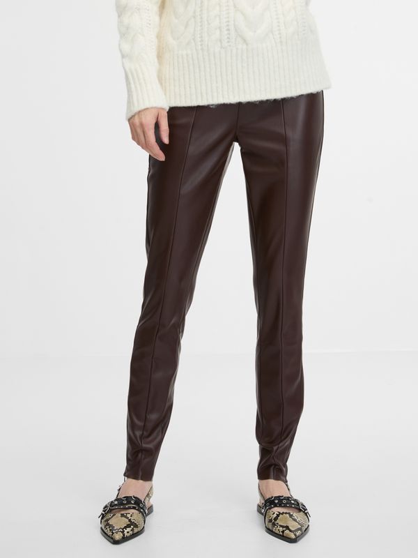 Orsay Brown women's leather trousers ORSAY - Women's