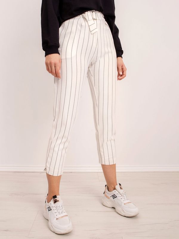 Fashionhunters BSL White Striped Trousers