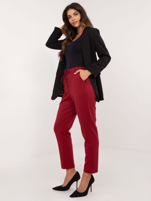 Fashionhunters Burgundy elegant trousers