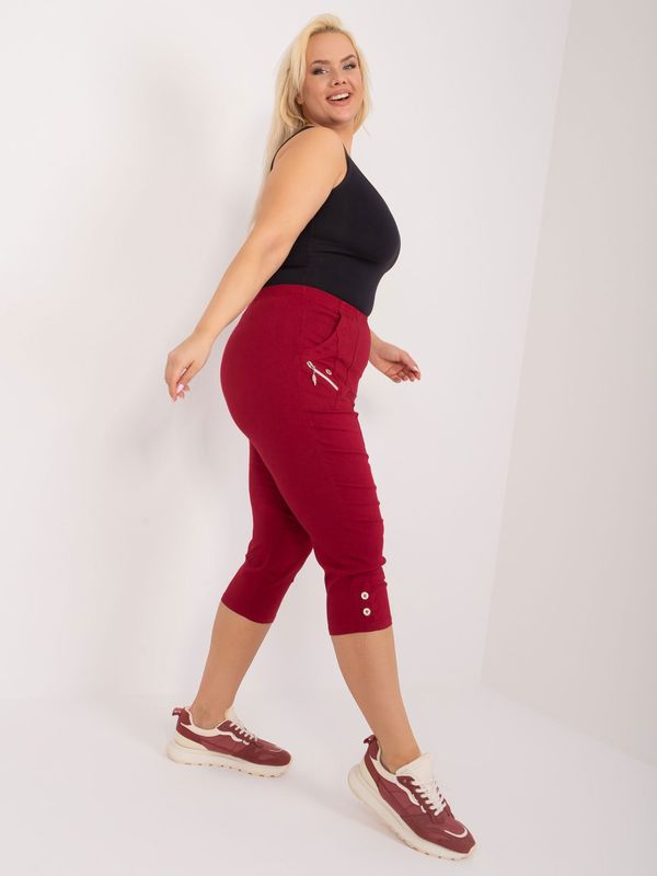 Fashionhunters Burgundy fishing pants made of plus size fabric