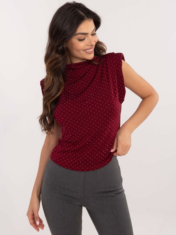 Fashionhunters Burgundy formal blouse