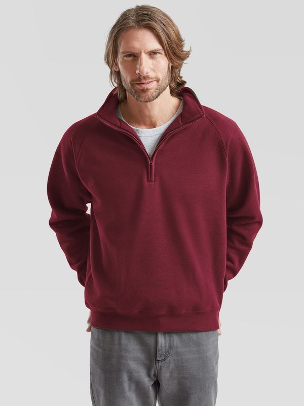 Fruit of the Loom Burgundy men's sweatshirt Zip Neck Sweat Fruit of the Loom