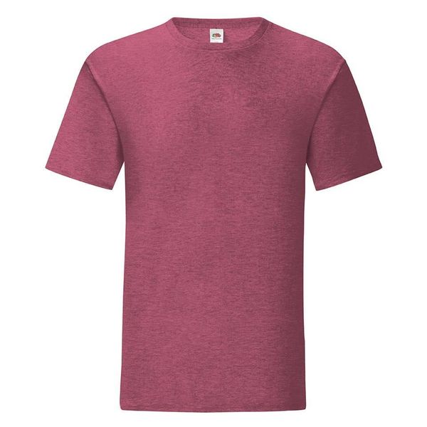 Fruit of the Loom Burgundy men's t-shirt in combed cotton Iconic with sleeve Fruit of the Loom