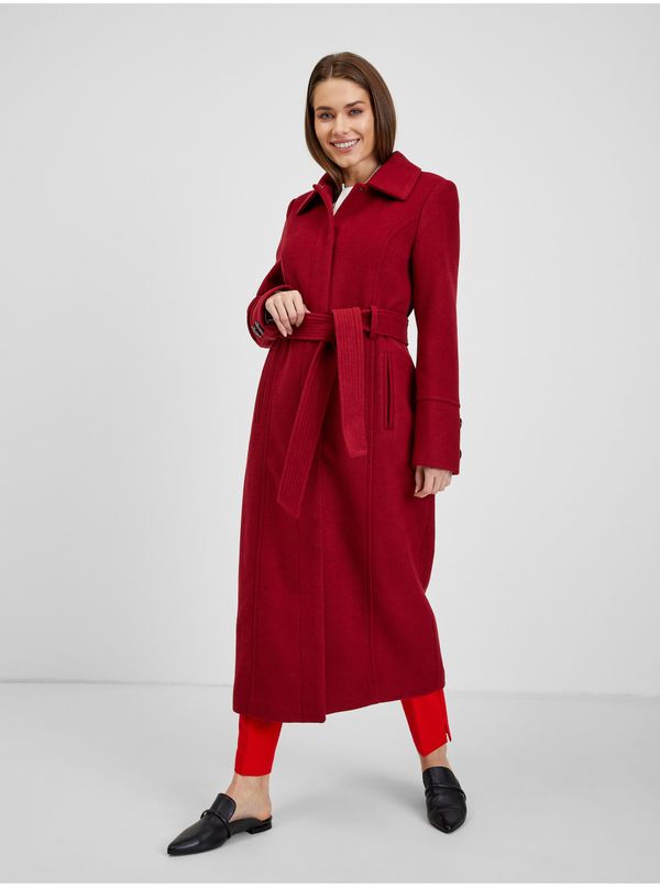 Orsay Burgundy women's winter coat with wool ORSAY - Ladies