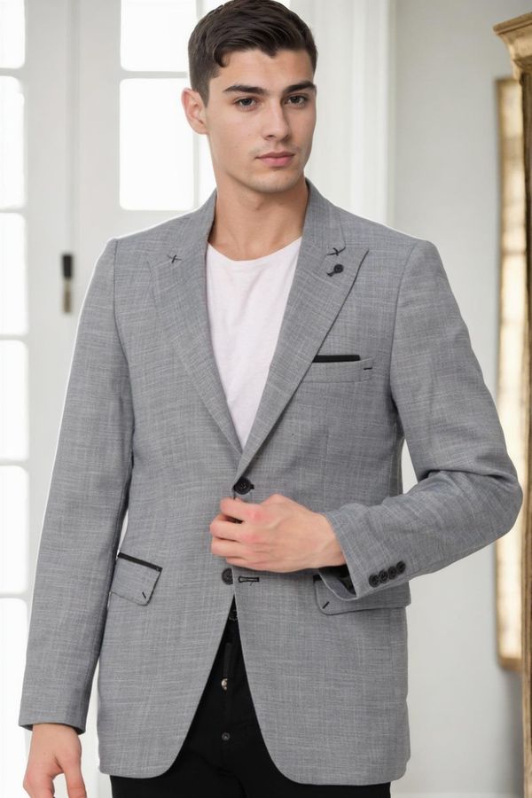 dewberry C9058 DEWBERRY MEN'S JACKET-GREY-2