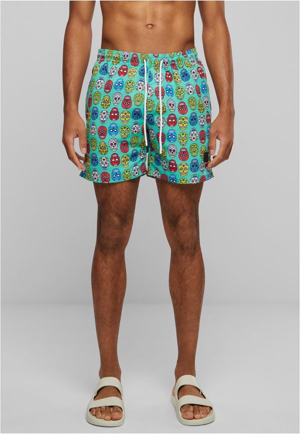 Urban Classics Calavera aop swim shorts pattern