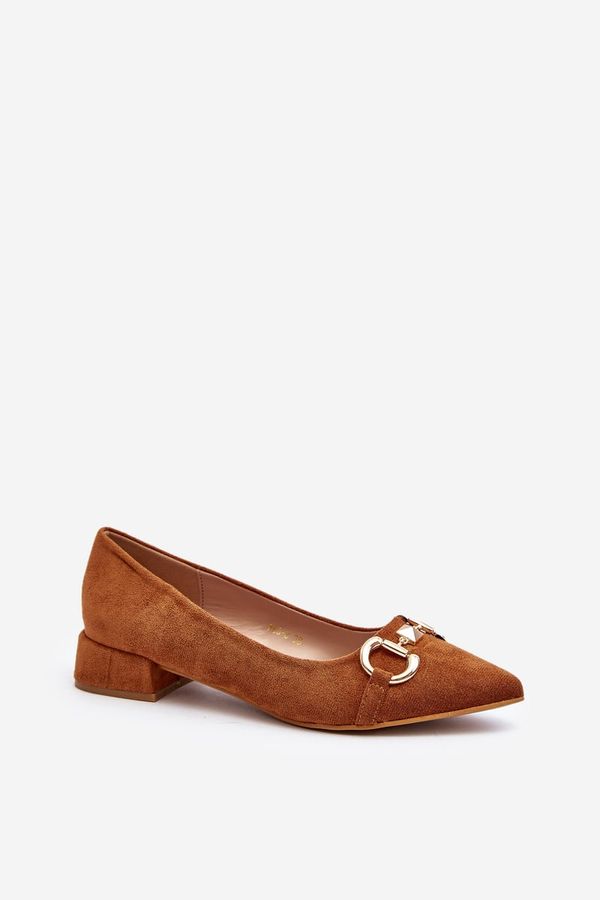 Kesi Camel Ethereum Suede Ballerinas with Pointed Toe