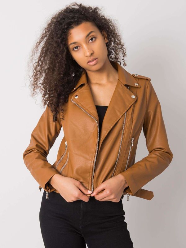 Fashionhunters Camel Women's Biker Jacket