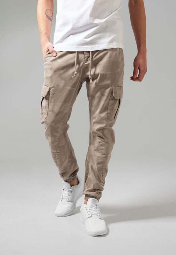 Urban Classics Camo Cargo Jogging Pants Sand Camouflage