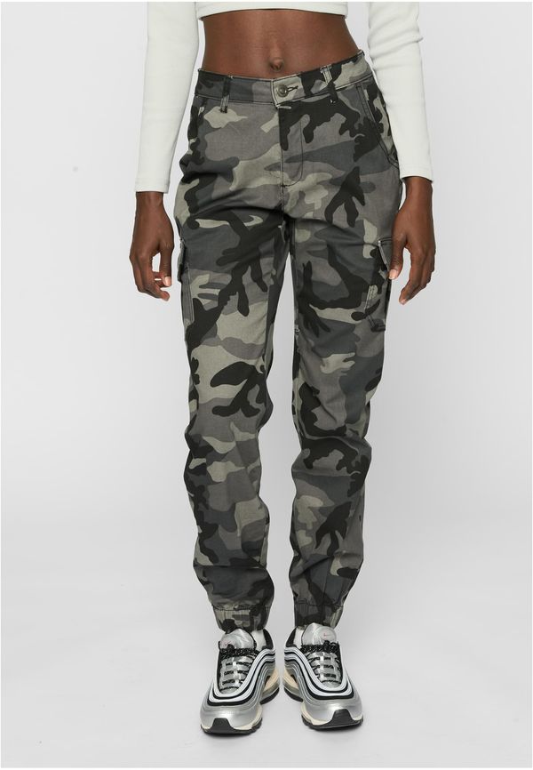 Urban Classics Camo Cargo Women's High Waisted Trousers Dark Masks