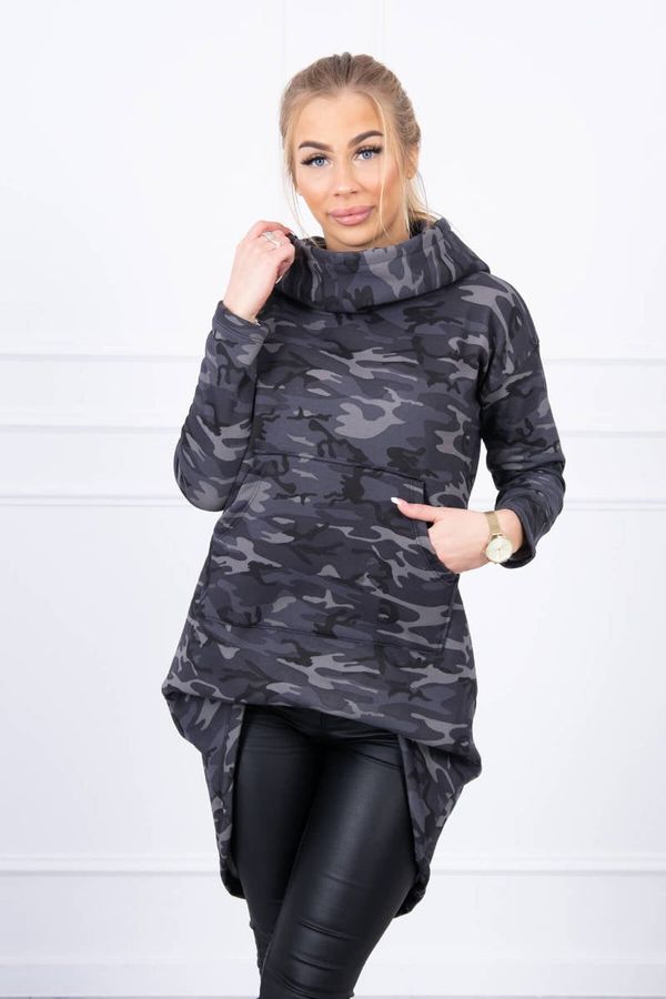 Kesi Camo graphite+black long back sweatshirt