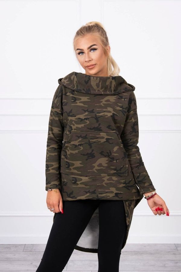 Kesi Camo Khaki + Green Long Back Sweatshirt