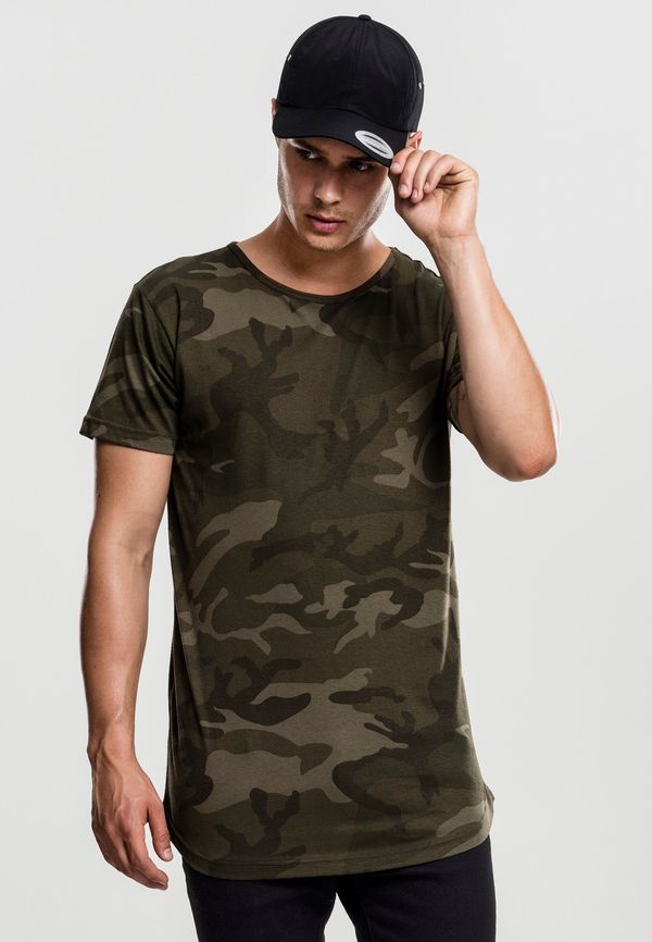 Urban Classics Camo Shaped Long Tee Olive Camo