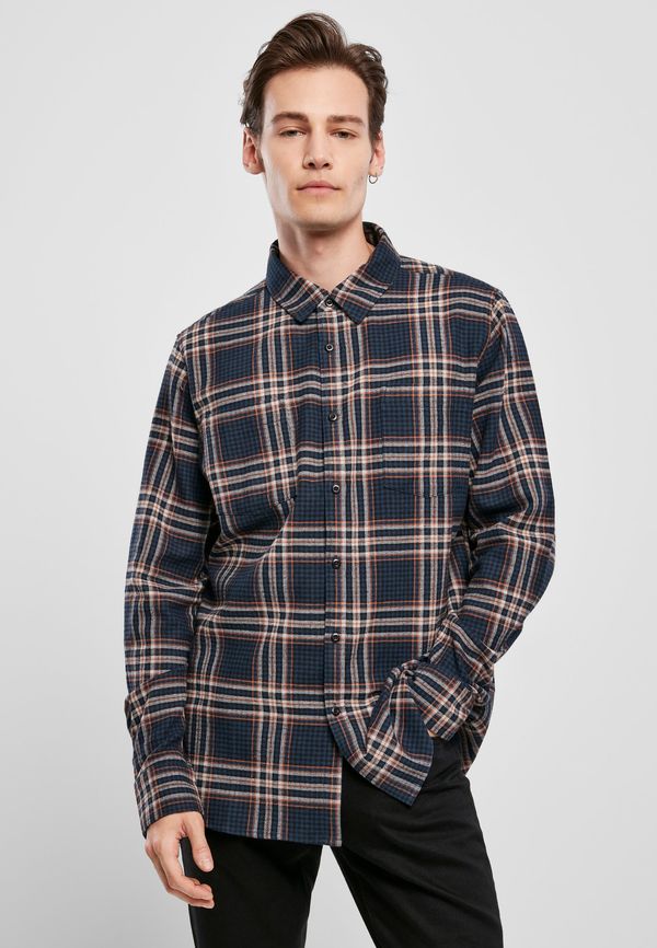 Urban Classics Campus Plaid Shirt Dark Blue/Rust