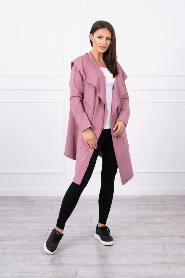 Kesi Cape with loose hood dark pink