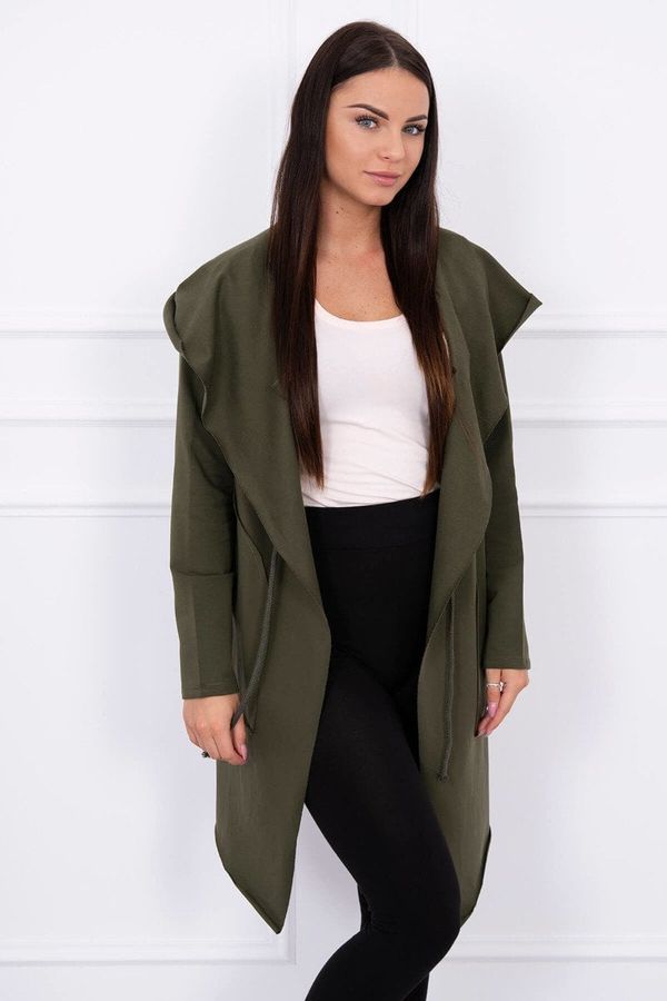 Kesi Cape with loose khaki hood