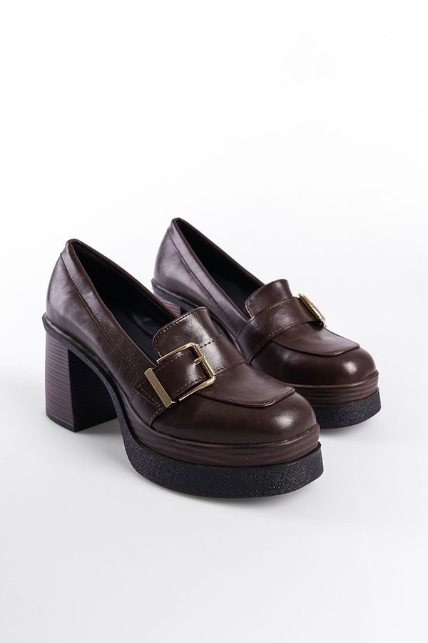 Capone Outfitters Capone Outfitters High Heel Buckled Loafer Women's Shoes