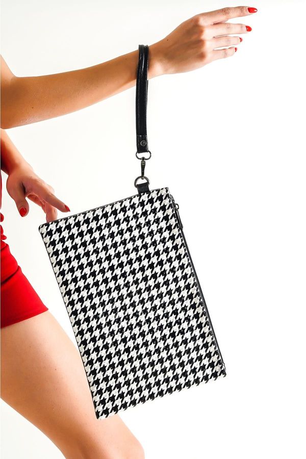 Capone Outfitters Capone Outfitters Paris Houndstooth Patterned Women's Clutch Bag