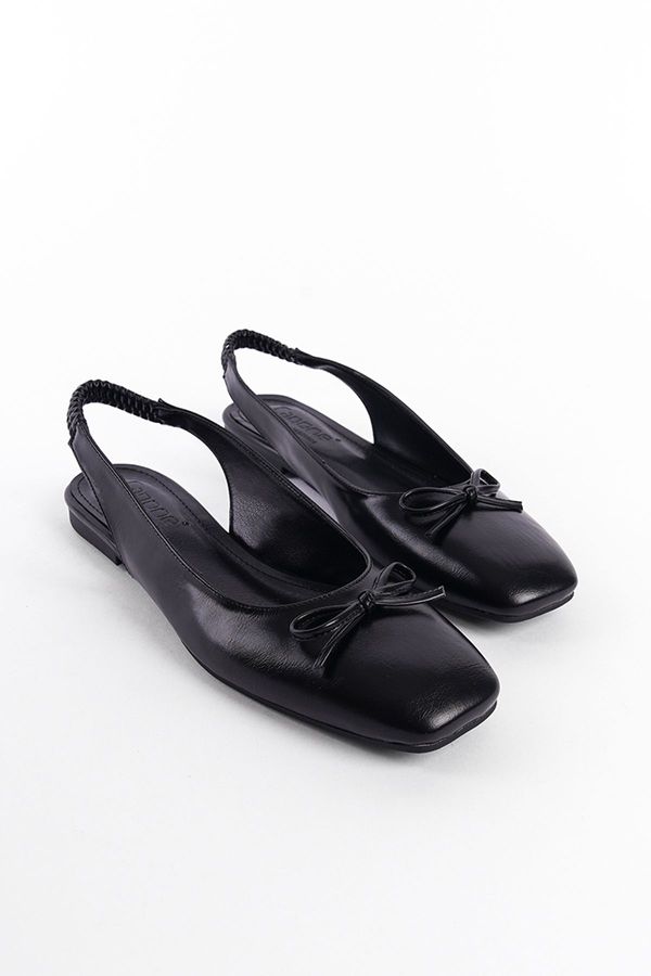 Capone Outfitters Capone Outfitters Women's Open Back Flat Toe Bow Detailed Elastic Back Flats