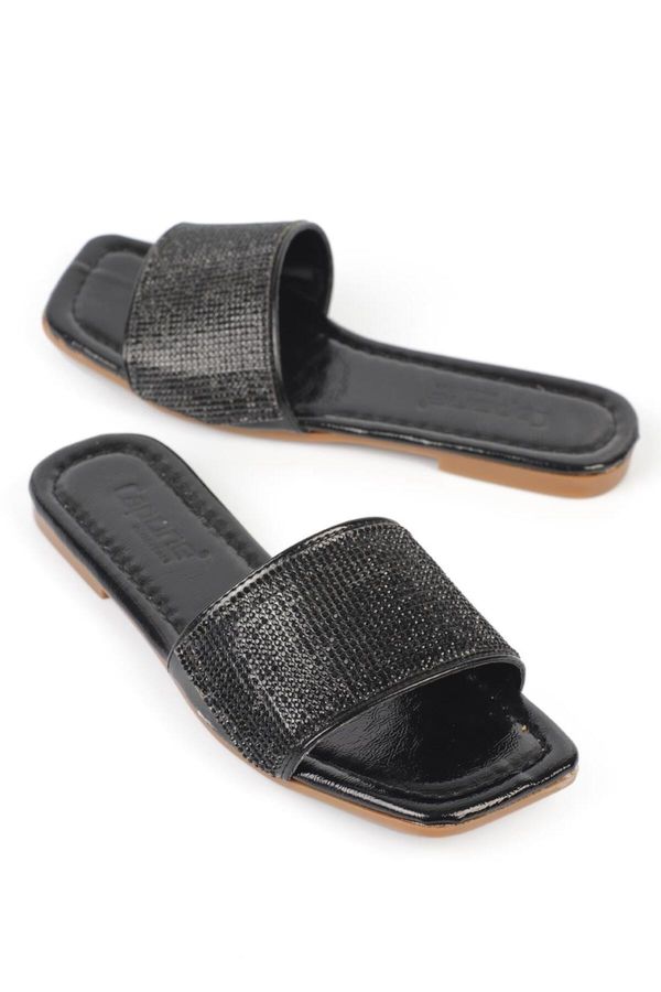 Capone Outfitters Capone Outfitters Women's Slippers with Capone Stones and Single Strap, Flat Heel.