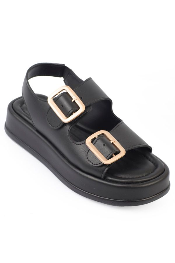 Capone Outfitters Capone Outfitters Women's Wedge Heel Double Strap Buckle Sandals