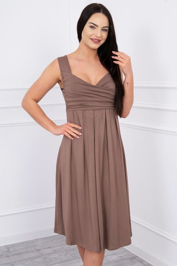 Kesi Cappuccino dress with wide shoulder straps