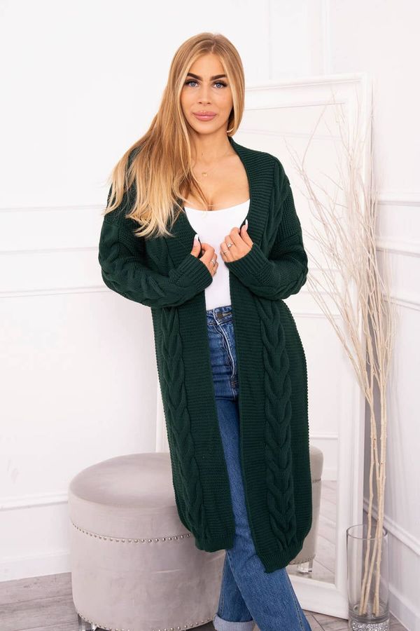 Kesi Cardigan sweater braid braid dark green