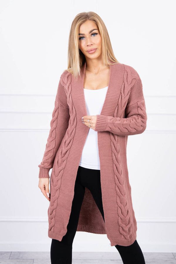 Kesi Cardigan sweater braid dark pink