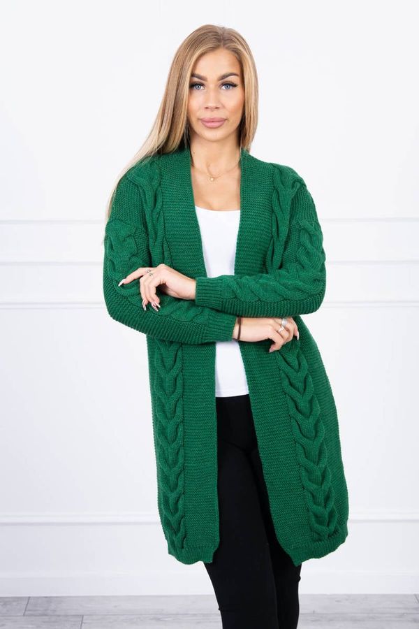 Kesi Cardigan sweater braids a braid of green