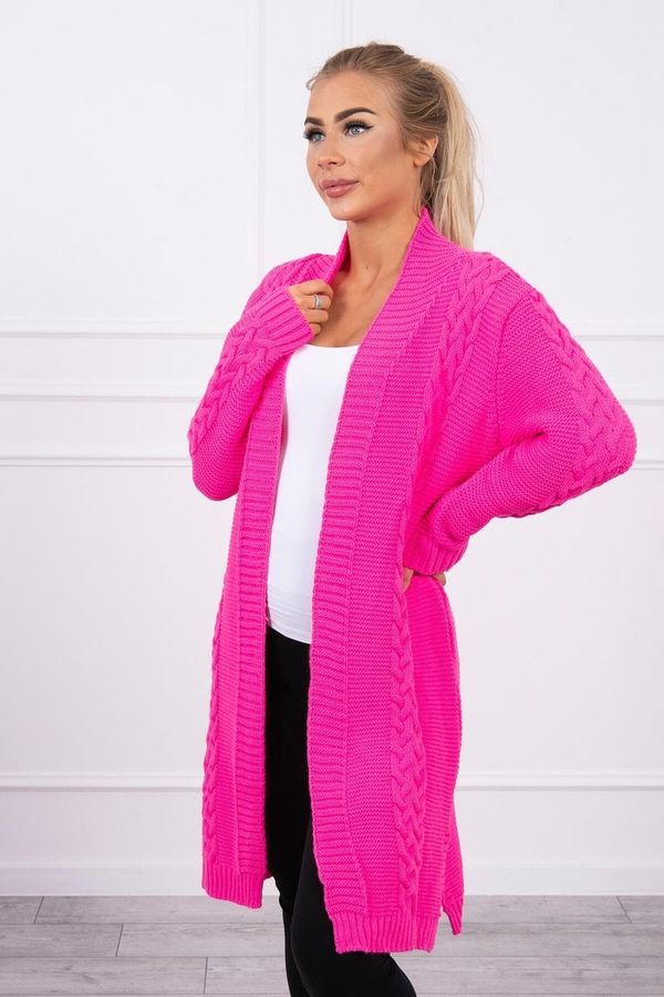 Kesi Cardigan sweater weave braid pink neon