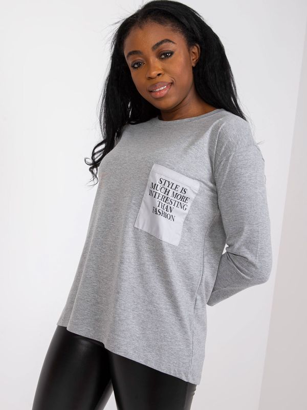 Fashionhunters Casual grey cotton blouse