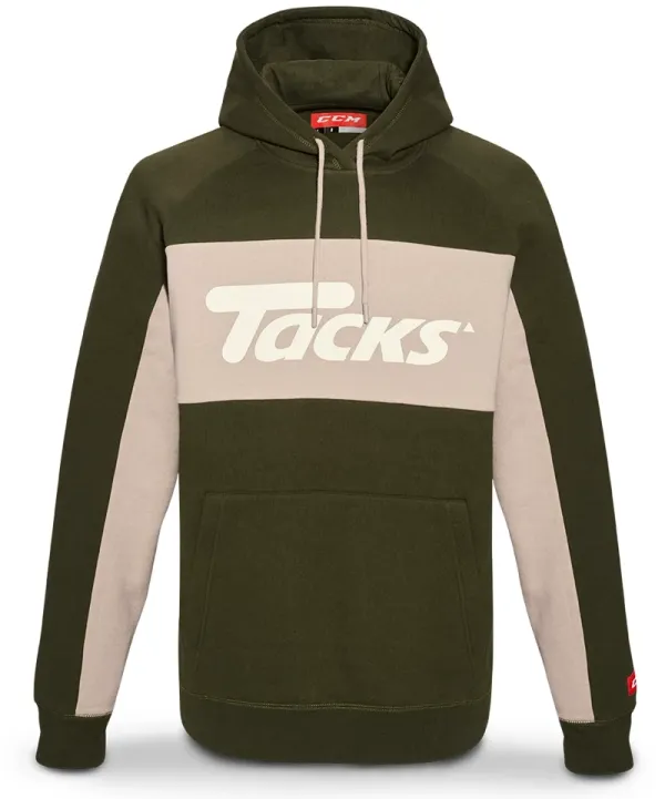 CCM CCM Nostalgia Tacks Logo Fleece Hood SR Sweatshirt, Dark Green, M