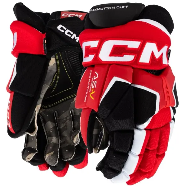 CCM CCM Tacks AS-V PRO black/red/white Ice Hockey Gloves, Junior