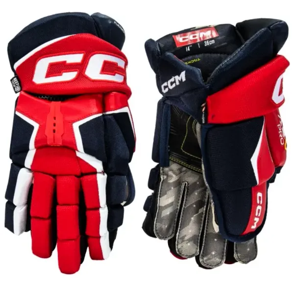 CCM CCM Tacks AS-V PRO navy/red/white Ice Hockey Gloves, Junior