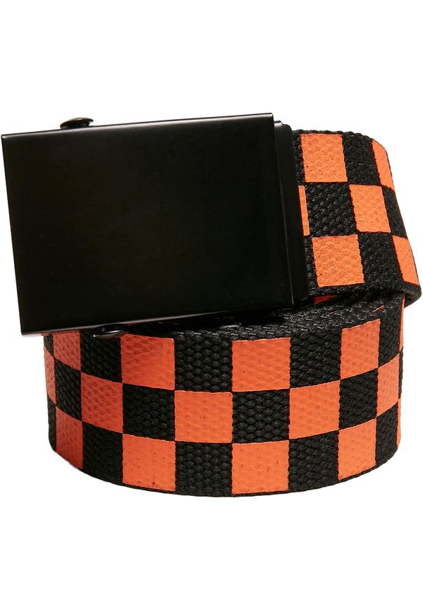Urban Classics Accessoires Check And Solid Canvas Belt 2-Pack Black/Orange