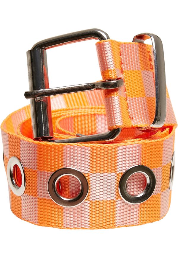 Urban Classics Accessoires Checkered belt with eyelets neon orange/white