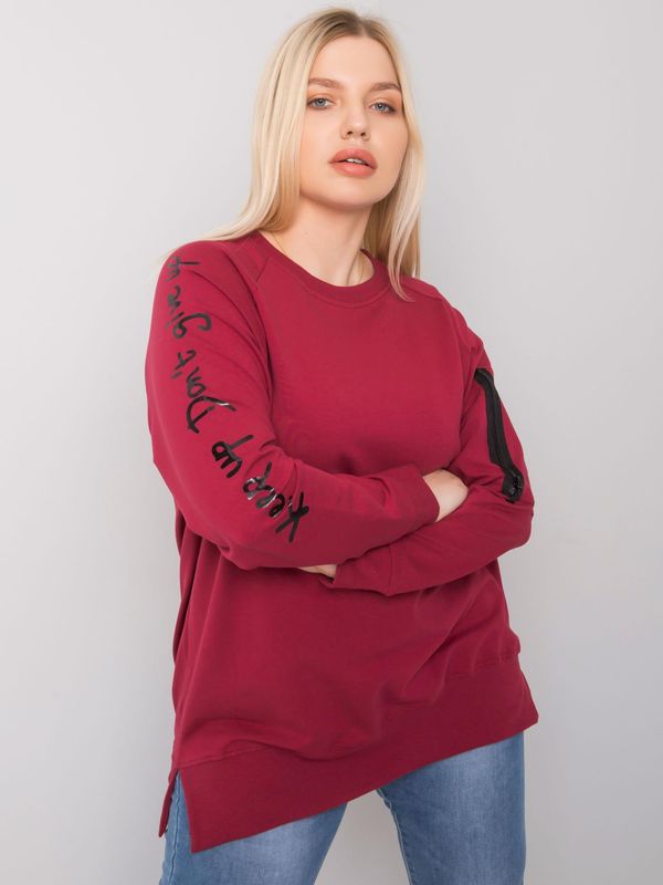 Fashionhunters Chestnut sweatshirt tunic in a larger size with Parma inscriptions on the sleeves