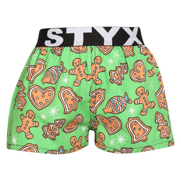 STYX Children's Boxer Shorts Styx Art Sports Rubber Christmas Gingerbread